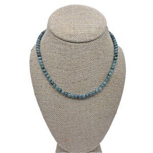 Grade A Jadeite Jade Green Round 3.8mm Beads Necklace 16" 925 Sterling Closure